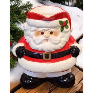Fitz and Floyd Santa Pitcher 1978 Vintage 8" Handpainted Great Condition